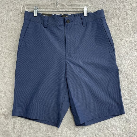 NEW Banana Republic Men's Size 32 Comfort Flat Front Shorts Navy Blue Polyester - Picture 2 of 7